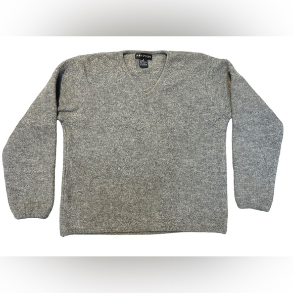 Jamie Scott V-neck Wool Sweater Gray. Thick wool. Fit is small but still boxy. - Picture 1 of 5